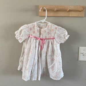 12m. vintage floral smocked dress